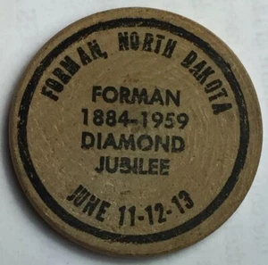 FORMAN, ND 1959 Diamond Jubilee Wooden Nickel - Bild 1 von 4