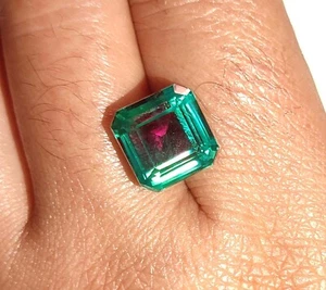 NATURAL 11.85Ct Ceylon PITAMBARI Sapphire Bi-Color Certified A+ Asscher GEMSTONE - Picture 1 of 10