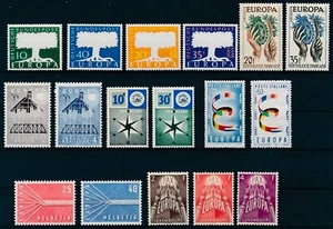 Europa CEPT MNH 1957 Year Set Flags Pax Compass Tree Wheat - Picture 1 of 1