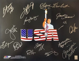 Autographed OLYMPIANS 16X20 Photo 15 Sigs. C Lewis, M Spitz, J Evans, B Beamon - Picture 1 of 1