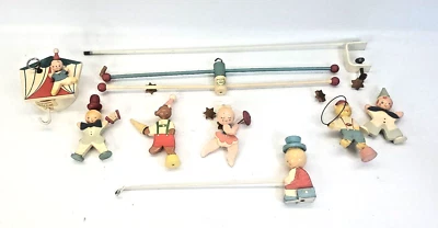 De colección IRMI Bebé Guardería Pintada a Mano Madera Circo Cuna Móvil en Caja M811 Funciona MCM Foto 1 de 4