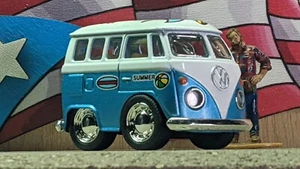 KINSFUN 2" VW VOLKSWAGEN BUS SAMBA TOONED [BLUE / WHITE] LOOSE USA STOCK!!! - Picture 1 of 9