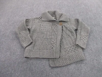 Suéter Aran Mujer M Lana Merino Cárdigan Irlanda Mercado Cable Tejido Grueso Capa Foto 1 de 4