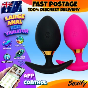 Large Anal Egg Vibrator Remote App Control Butt Plug Prostate Massager Sex Toy - Picture 1 of 24