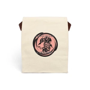 Lunch Bag Hunt Feast Fast Carnivore Canvas Lunch Pail with Strap Eat Meat - Picture 1 of 6