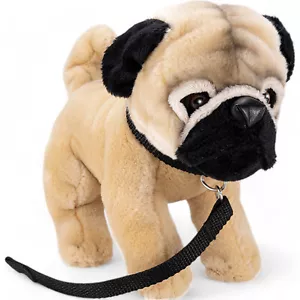 Carl Dick Mops mit Leine stehend ca. 23cm 3503 Kuscheltier, Plüschtier - Bild 1 von 6