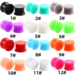 1 Pair Silicone Ear Flesh Tunnels Ear Plug Expanders Lobe Stretcher Ear Piercing - Picture 1 of 6