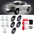 For Picup Truck 5pcs Smoke Lens Cab Roof Marker Running Lights + White LED+ Wire