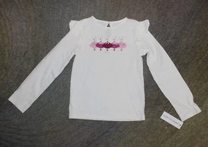 Janie and Jack Mädchen weißes Langarmshirt (Top) - Größe 6 - Neu mit Etikett - Bild 1 von 3