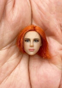 1/12 Imperial Soldier Orange Hair Female Head Carved for 6" FIgure T01B Body New - Picture 1 of 3