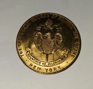 St. John The Devine Cathedral NYC Vintage Messingmedaille (530) - Bild 1 von 2