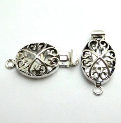 2 PCS 31X18X8MM BALI BOX CLASP 1 STRAND ANTIQUE SILVER PLATED - Image 1 of 3