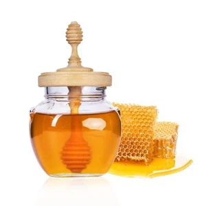 Honey Pot 17oz Glass honey jars with dipper,Wooden Honey Dipper Stick,Honey J... - Picture 1 of 6
