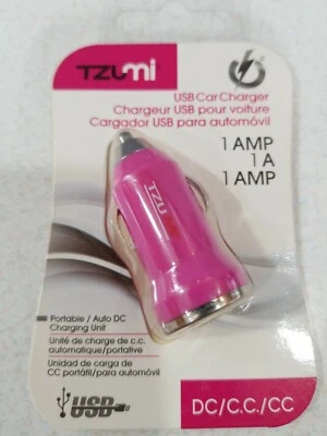 Tzumi USB Car Charger Portable Adapter Auto 12V DC Pink - Image 1 of 4