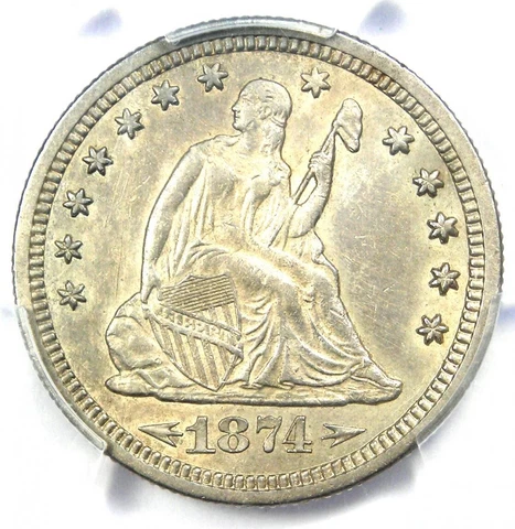 1874-S Arrows Seated Liberty Quarter 25C - Certified PCGS AU Details - Rare Coin Cover