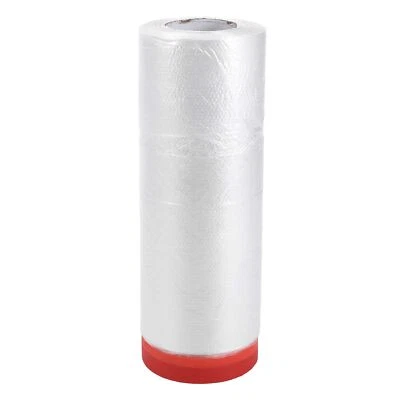 Pre-Taped Masking Film 1500x180cm / 49.21ftx70.87" 1pc Plastic Cover White Red Foto 1 de 4
