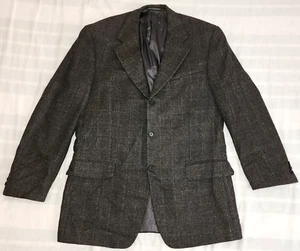Ermenegildo Zegna Soft Men Wool Gray/Brown Checkered Sports Coat Blazer  Sz 50 - Picture 1 of 16