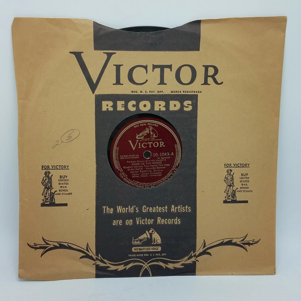 Carlos Ramirez - Dame De Tus Rosas / Mala Noche - RCA Red SEal 78 RPM Near Mint - Image 1 of 4