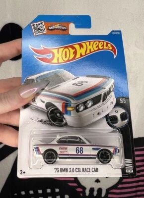 ‘73 White BMW SERIES 3.0 CSL Race Car Hot Wheels 190/250 Mattel 2015 🌸 - Image 1 of 4