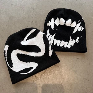 Women Hat Knitting Beanies Goth Tooth Caps Men Y2k Streetwear Winter Fashion - Picture 1 of 14