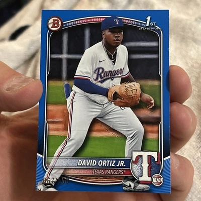 2025 Bowman Chrome Prospect David Ortiz Jr Texas Rangers /150 Blue BP-29 MLB - Image 1 of 4