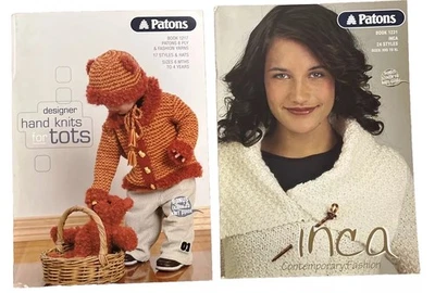 Paton Knitting Pattern Books 1217 $ 1231 Designer 4 Tots 6 Months 4 Yrs & Inca - Image 1 of 4