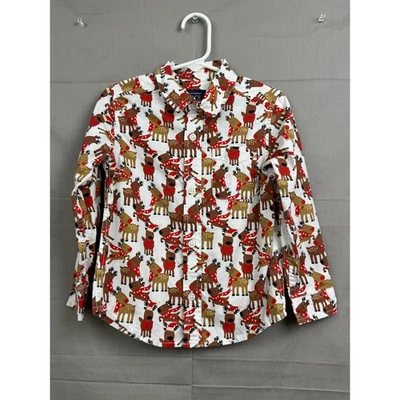 Camisa de manga larga The Children's Place niño pequeño reno festivo, talla 3T usada en excelente estado Foto 1 de 4