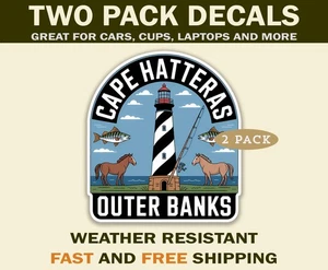 Calcomanías adhesivas Outer Banks Cape Hatteras ideales para automóviles, botellas de agua y más - Imagen 1 de 4