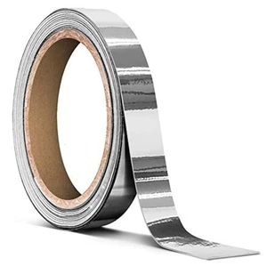 1/2 Inch x 30Ft Gloss Silver Chrome Vinyl Adhesive Tape Pinstripe Detailing Tape - Picture 1 of 7