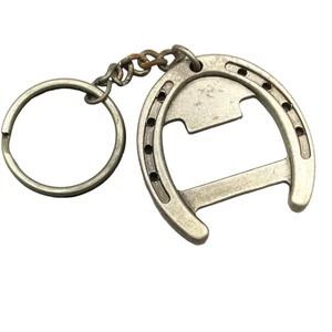Horseshoe Bottle Opener Keychain Vintage Key Ring Fob - Picture 1 of 4