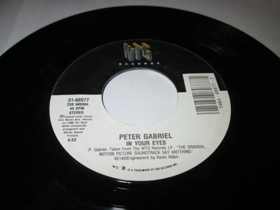 PETER GABRIEL IN YOUR EYES 45 7" NM US WTG VINYL CLASSIC ROCK GENESIS - Image 1 of 2