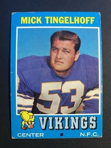 1971 Topps Football Mick Tingelhoff Minnesota Vikings Card #204 Hall of Fame - Picture 1 of 2