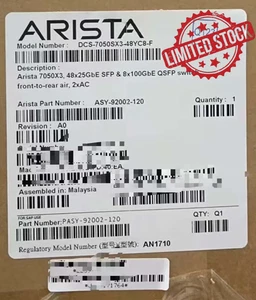 Arista DCS-7050CX3-32S-F 32-p0rts 100GB QSFP+ 2x 10GB SFP+ - Zdjęcie 1 z 2