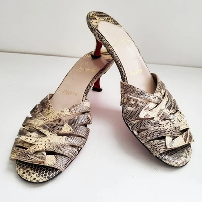Christian Louboutin Piel de Serpiente Gatito Tacones Vintage Años 90 Talla 39 Foto 1 de 4