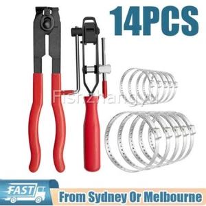 2X CV Joint Clamp Banding Tool Ear Type Boot Clamp Pliers & 6 Set Of Clamps NEW - Picture 1 of 9