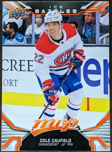 Cole Caufield #85 Ice Battles Parallel UD MVP 2022-23 Montreal Card 
