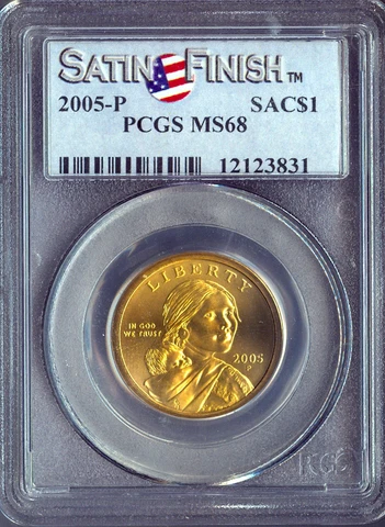 2005-P Sacagawea Native Dollar PCGS MS68 SATIN FINISH Quality ✔️ Cover