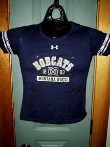 MONTANA STATE BOBCATS UNDER ARMOUR SHIRT SIZE MED YOUTH LOOSE HEAT GEAR L@@K! - Picture 1 of 4