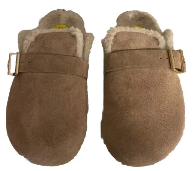 Michael Kors Mule Comfort Clogs Beige Suede Shearling Lined 9M  NWOB💐 - Image 1 of 4
