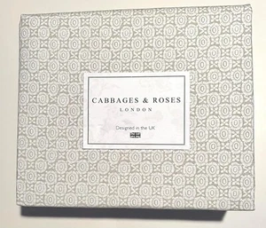 Cabbages & Roses of London Sophie Natural 100% Cotton King Sheet Set New - Picture 1 of 5