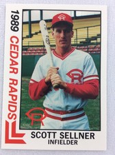 1989 Cedar Rapids Reds-Midwest League-BEST Baseball Card-Scott Sellner