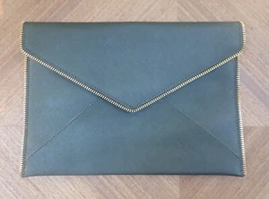 Rebecca Minkoff Zipper Clutch Bag in Green - Butterfly Lining - Picture 1 of 7