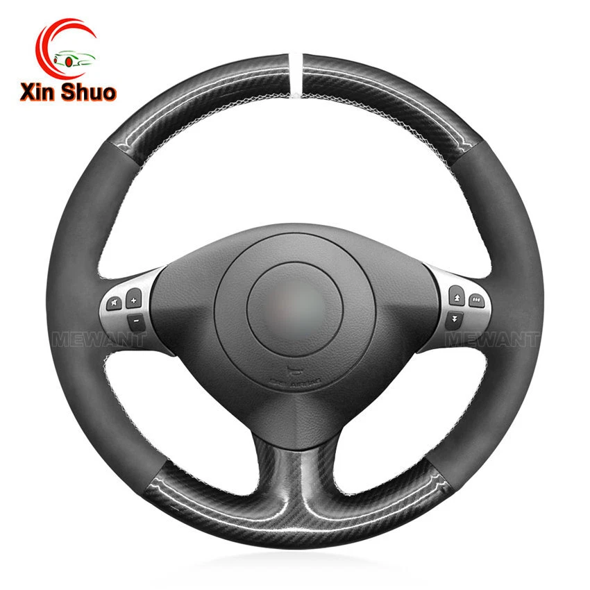 Cubierta de volante de coche de gamuza PU de fibra de carbono para Alfa Romeo 147 2000-2010 156 Foto 1 de 4