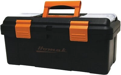 Homak BK00119005 Plastic Tool Box w Beveled Lid 19"W x 7"D x 7"H - Image 1 of 3