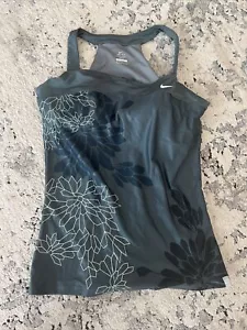 Nike Damen Flower Athletic Tennis Racerback Tank Größe Medium integrierter BH M - Bild 1 von 5