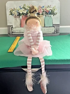 Pink Princess Ballerina Plush Shelf Sitter Weighted Bottom Doll Hobby Lobby New - Imagen 1 de 4