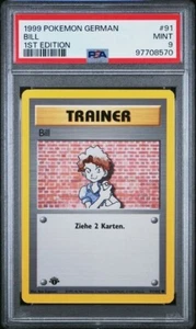PSA 9 BILL 1ST EDITION 91 GERMAN BASE SET 1999 POKEMON MINT - Picture 1 of 2