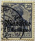 Stamp German Post Office In Morocco 1905 - Inscr 'Deutsches Reich' Surch Marocco