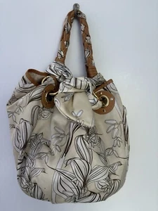 FRANCESCO BIASIA Floral Satin Woven PU Handle Tote Hobo Shoulder Bag Hand Bag - Picture 1 of 16