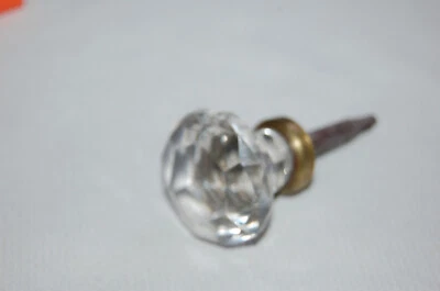 ANCIEN BOUTON DE PORTE DE MEUBLE TIROIR en CRISTAL POIGNÉE ANCIENNE - Photo 1/3